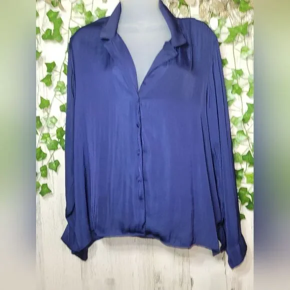 NWT Josie Natori Bardot Satin Short Pajama Set in Midnight Navy